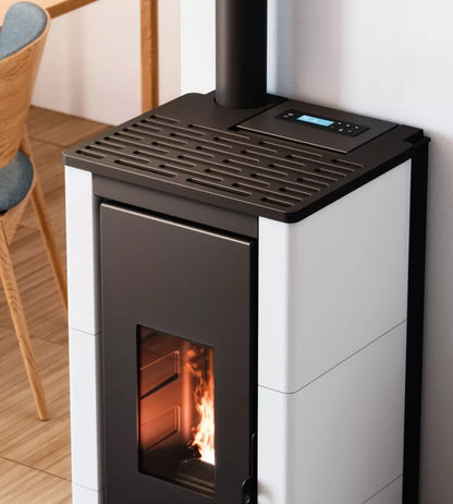 Cristal 7 Up Stufa a Pellet Ventilata 7 kW Metallo Bianco Cadel