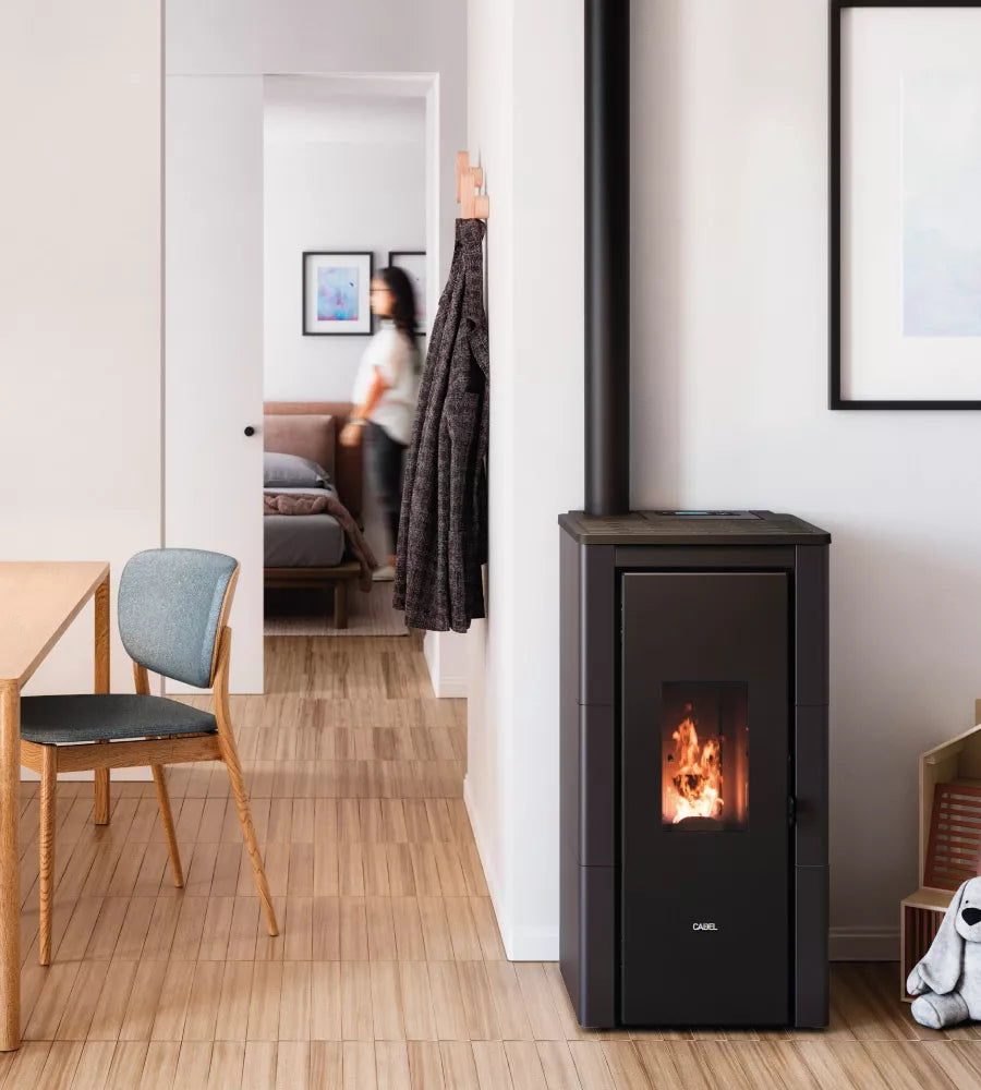 Cristal 7 Up Stufa a Pellet Ventilata 7 kW Metallo Antracite Cadel
