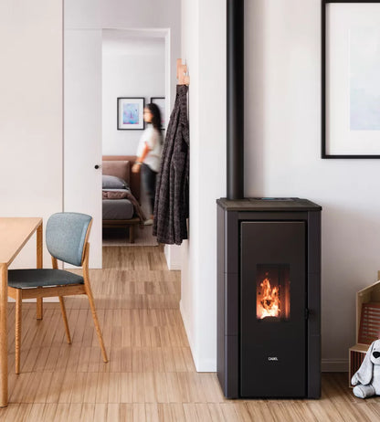 Cristal 7 Up Stufa a Pellet Ventilata 7 kW Metallo Antracite Cadel