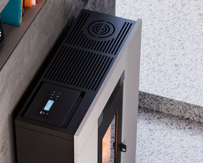 Luce Plus 9 Flexit Metallo Bianco Stufa a Pellet 8,5 Kw Canalizzata Ad Aria CADEL