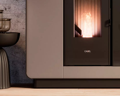 Elle Plus 9 Up-Twin Metallo Light Bronze Stufa a Pellet 8,5 Kw Canalizzata Ad Aria CADEL