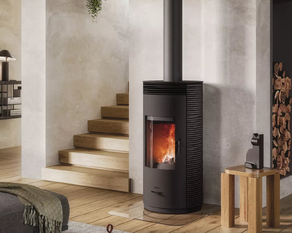 Spin Plus 9 Wood Ghisa Nero Stufa a Legna Ventilata e Canalizzata ad Aria 9 kW Cadel