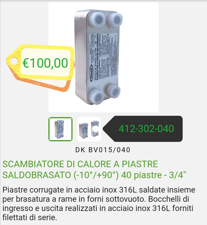 Scambiatore di calore a 40 Piastre