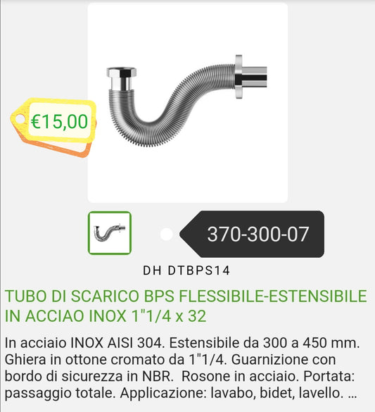 Tubo di scarico flessibile in acciaio inox