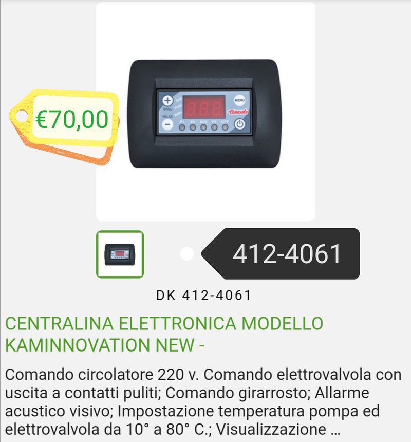 Control unit for thermo fireplace