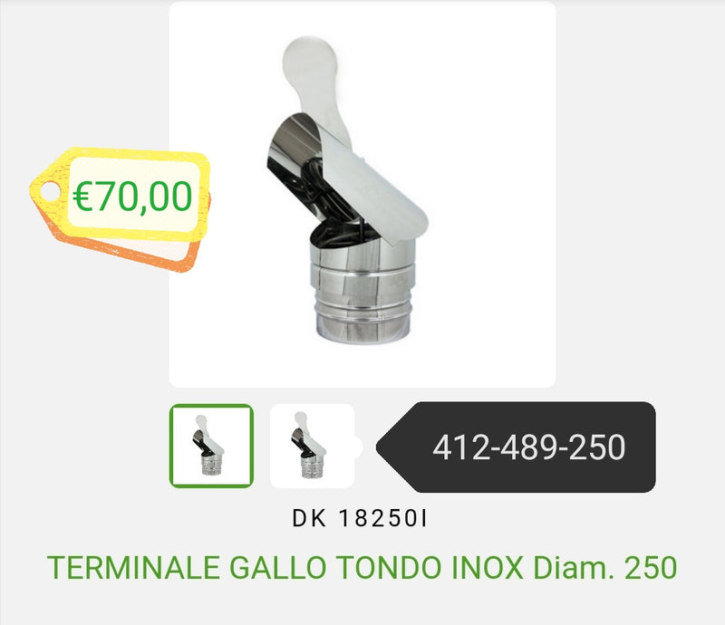 Round stainless steel Gallo terminal diam.250