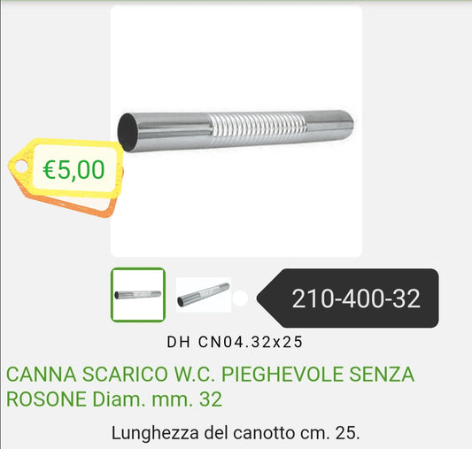 Canna scarico wc pieghevole diam.32mm