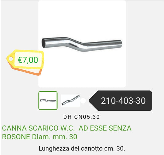 Canna scarico wc ad Esse