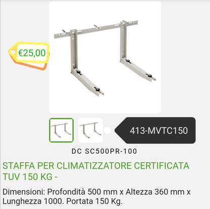 Staffe per Climatizzatore Kg150