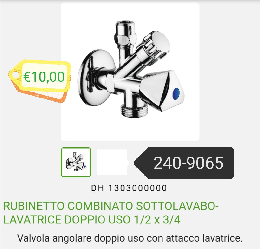 Rubinetto combinato Sottolavabo Lavatrice