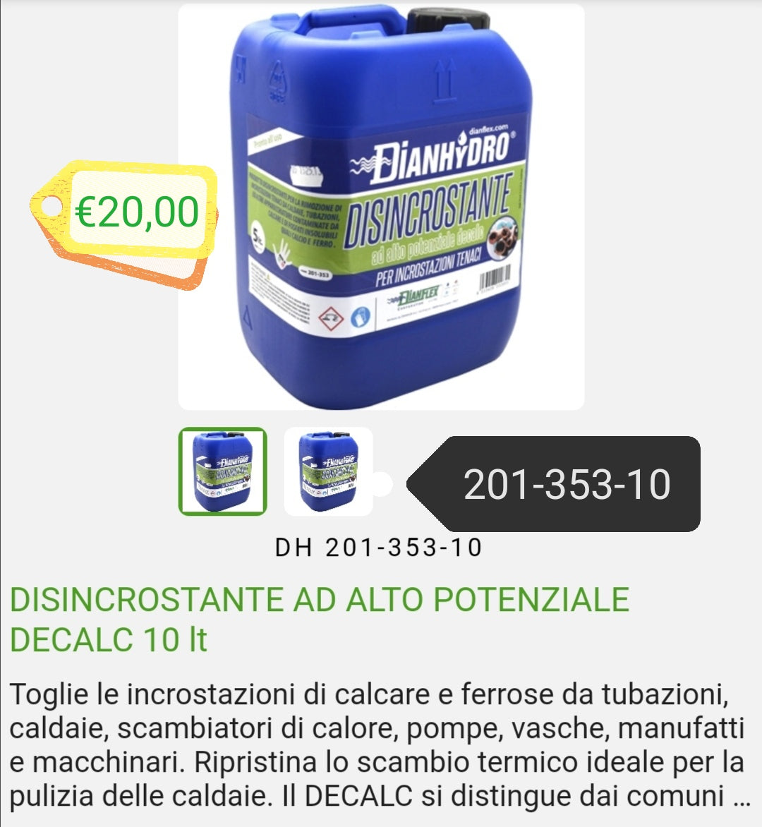 Disincrostante x Caldaie Lt.10