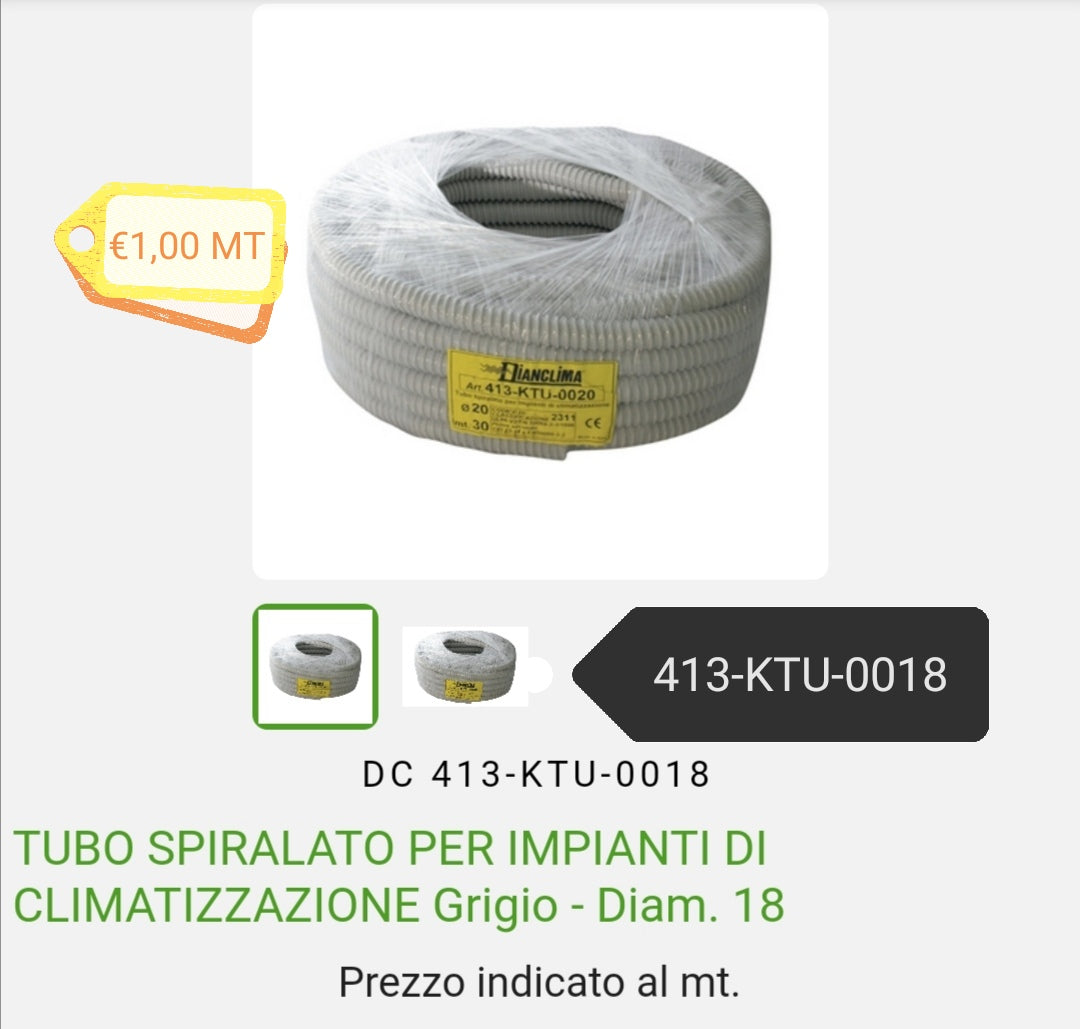 Tubo spiralato Dm.18