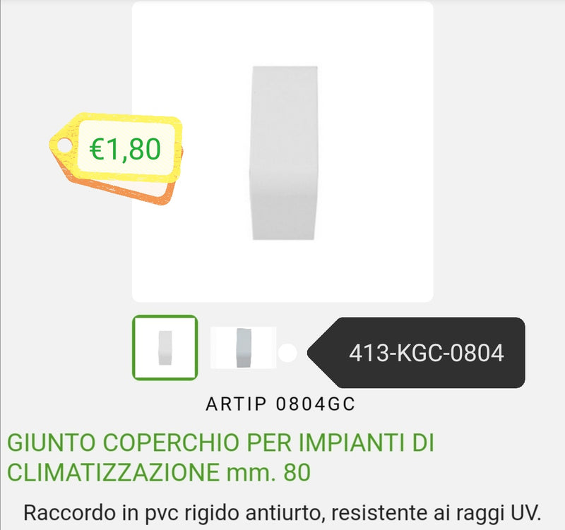 Giunto coperchio per impianti di climatizzazione