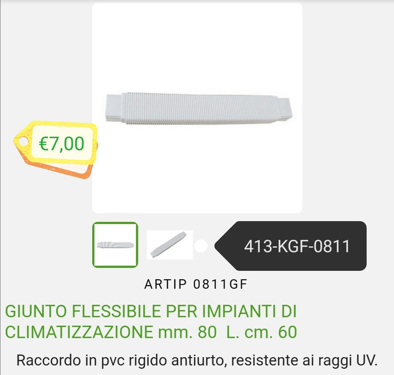 Giunto flessibile per impianti di climatizzazione