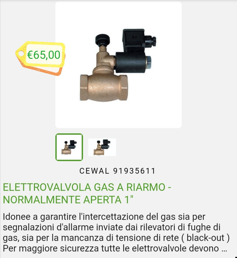 Elettrovalvola Gas 1"