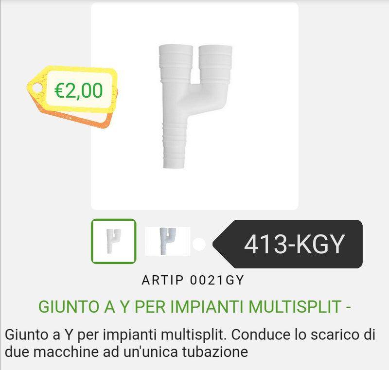 Giunto a Y per impianti multisplit