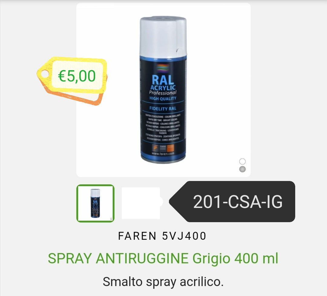 Spray antiruggine grigio.