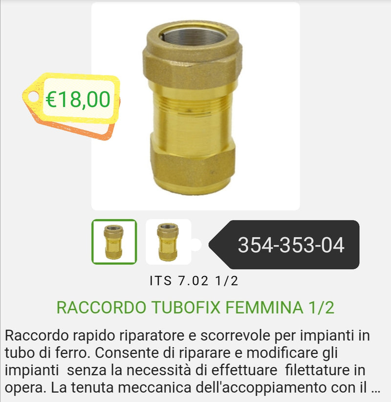 Tubofix 1/2 fitting