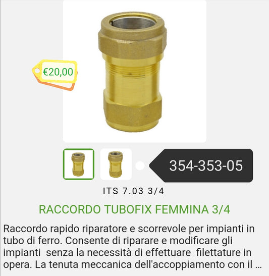 Tubofix 3/4 fitting