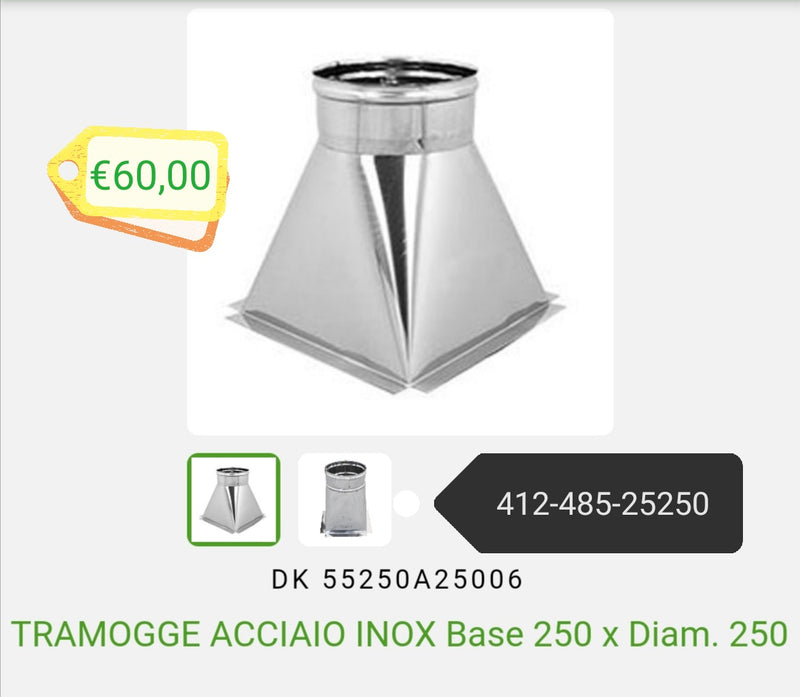 Stainless Steel Hopper 25X25 Dm.250
